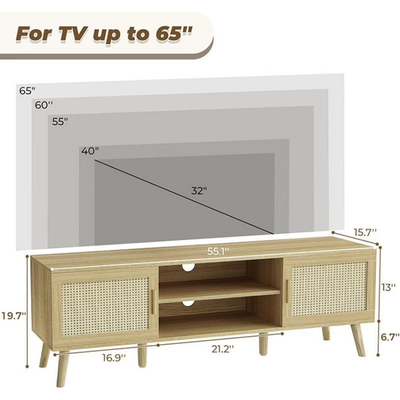 Sturdy Rattan TV Stand