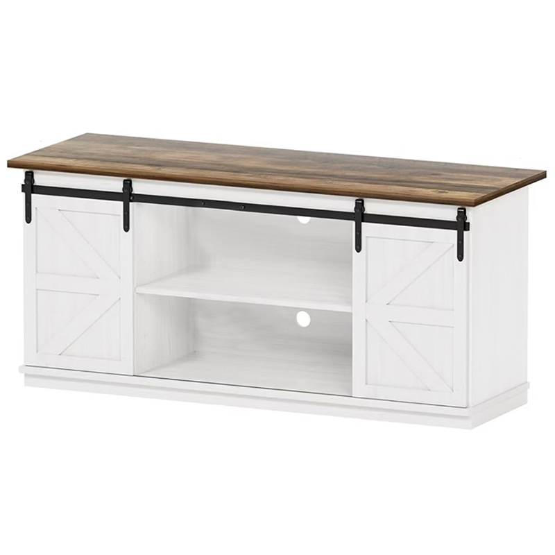 White Barn Door Storage Cabinet