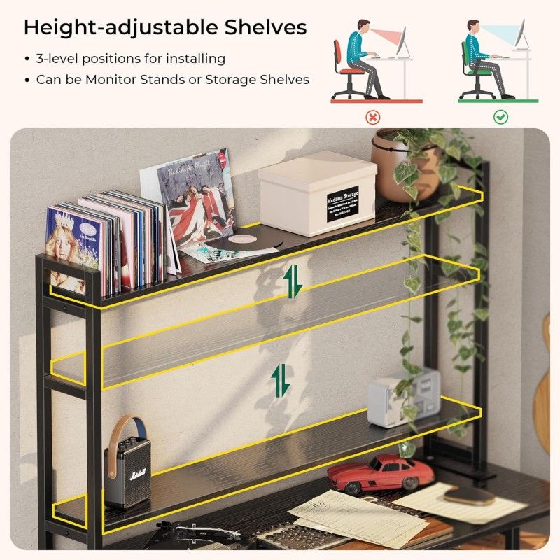 Computer Desk With Shelves
