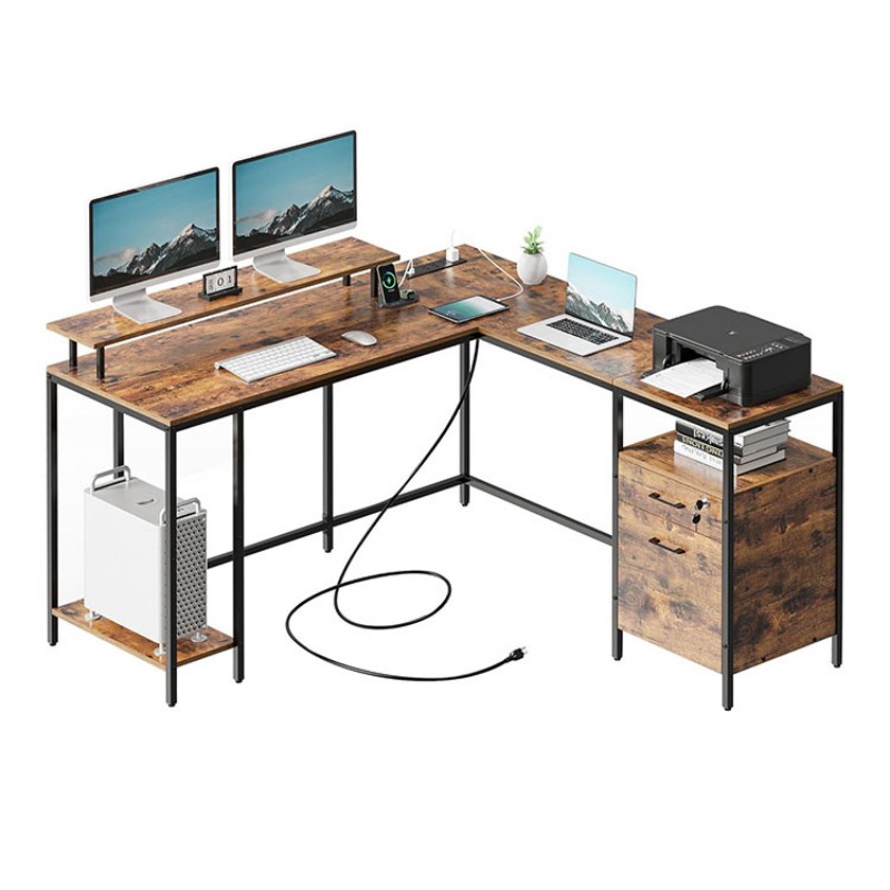 L Shaped Computer Desk With Drawers