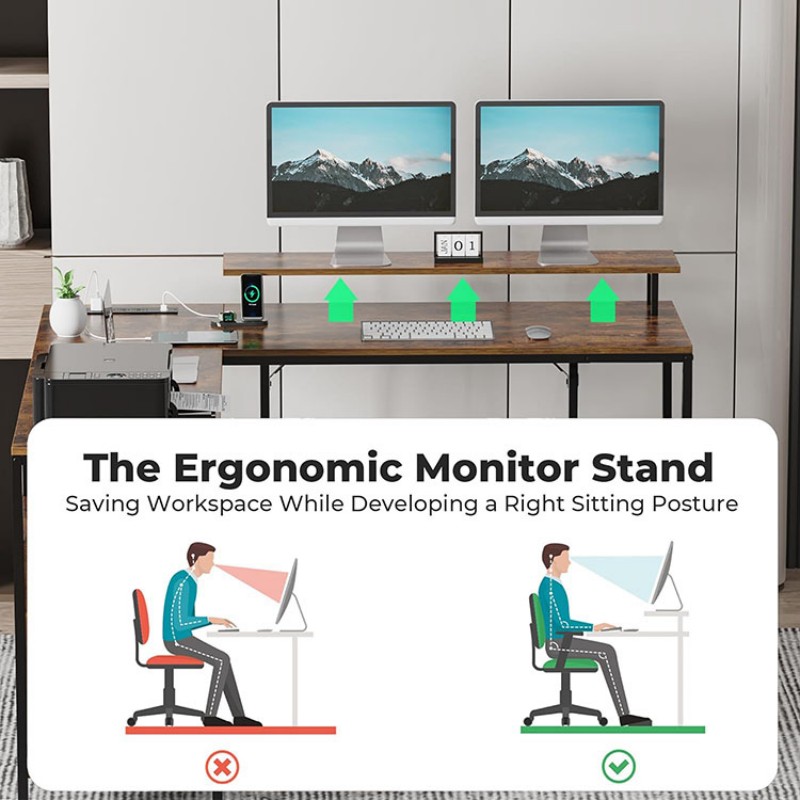 L Shaped Computer Desk With Drawers