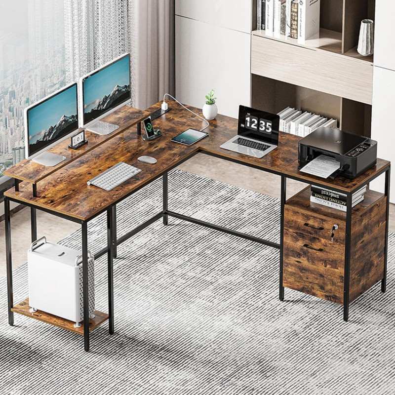 L Shaped Computer Desk With Drawers