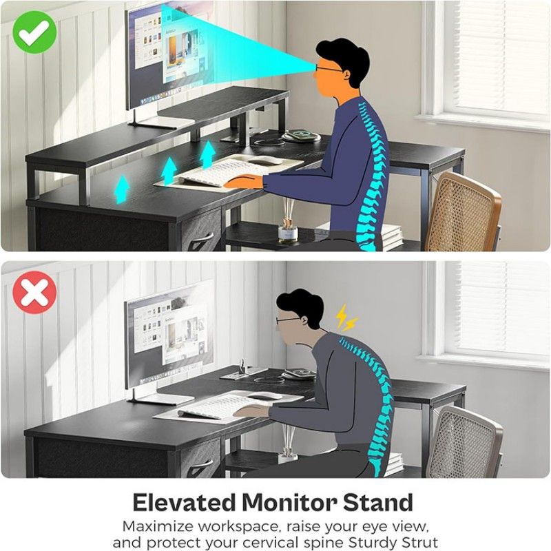 L Shaped Standing Desk With Storage