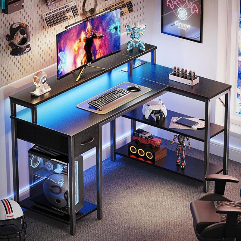 L Shaped Standing Desk With Storage