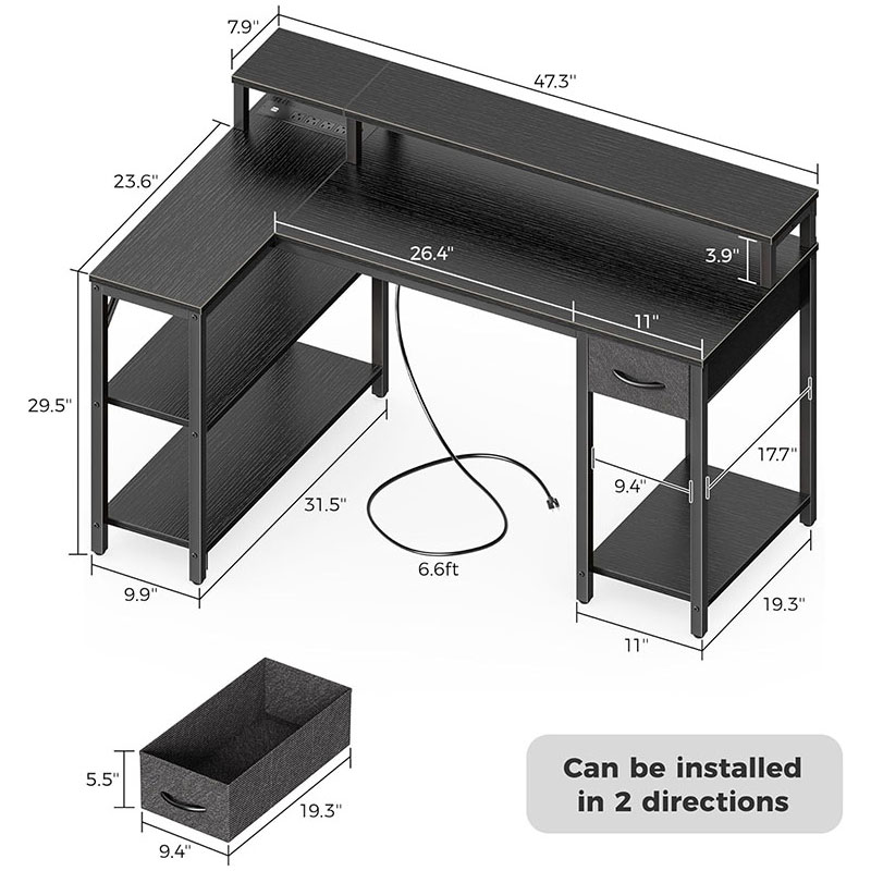 L Shaped Standing Desk With Storage