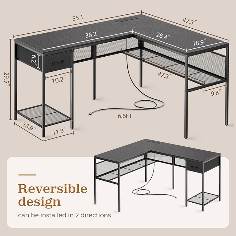 L Shaped Computer Desk With Storage