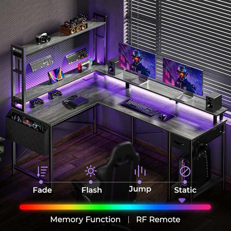 L Shaped Desk With Shelves
