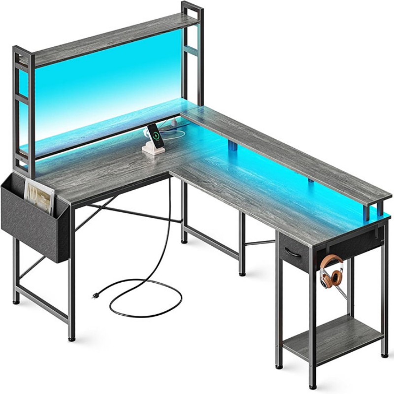 L Shaped Desk With Shelves