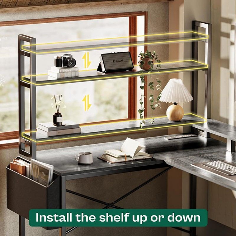 L Shaped Desk With Shelves