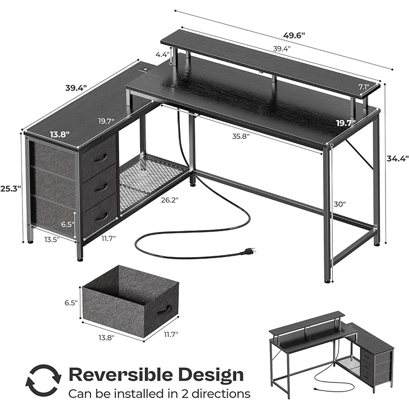 Corner Desk With File Drawers