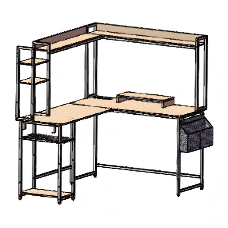 L Shaped Computer Desk With Shelves