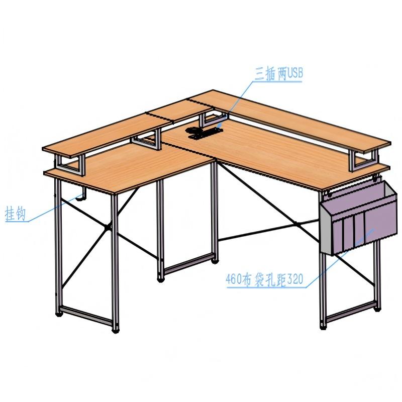 L Shaped Desk With Monitor Shelf