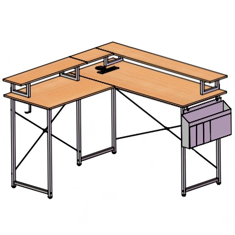L Shaped Desk With Monitor Shelf