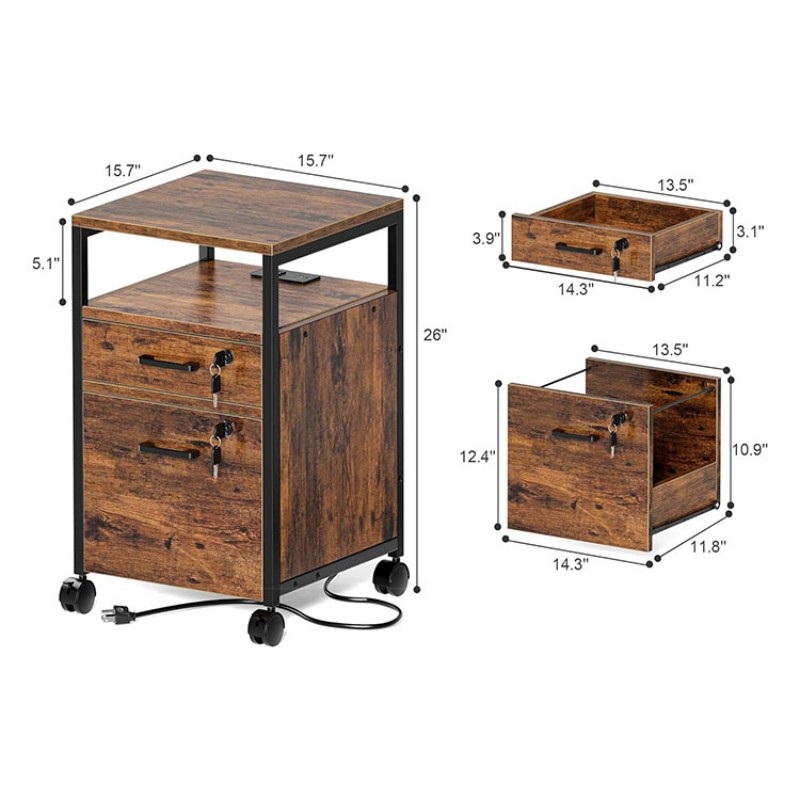 2 Drawer File Cabinet With Lock