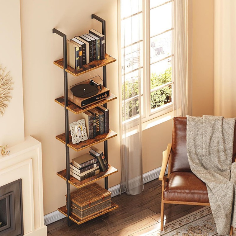 5-Level Tall Narrow Bookshelf