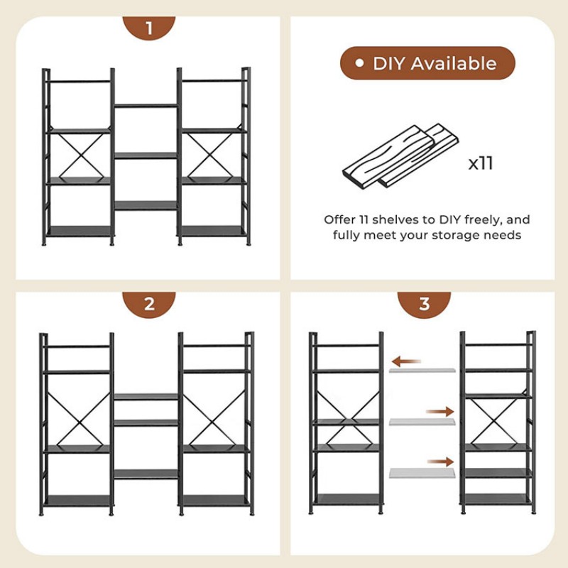 Wide 4 Tier Bookshelf