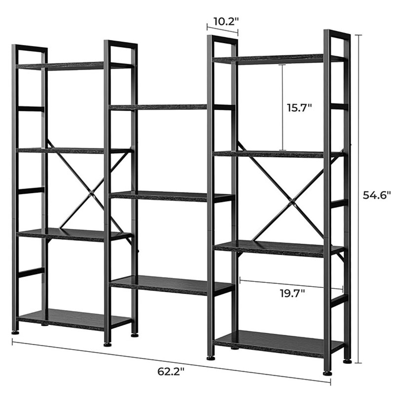 Wide 4 Tier Bookshelf