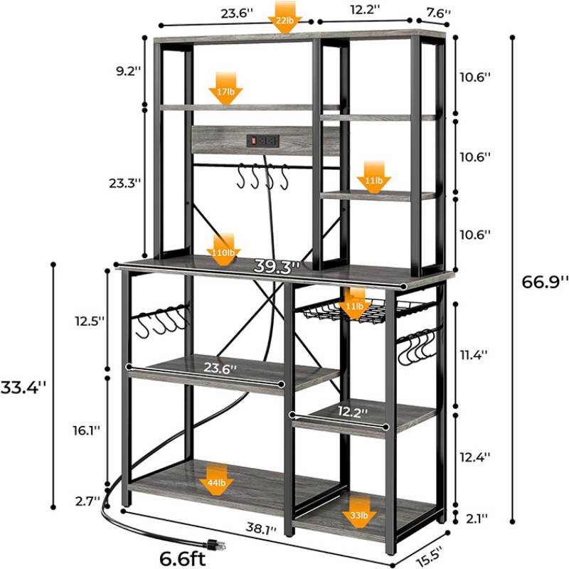 Multifunctional Kitchen Shelves for Storage