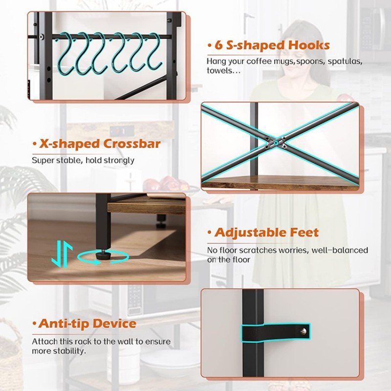 4 Tier Microwave Shelf Stand