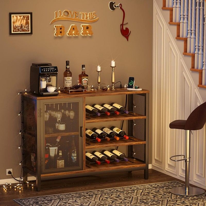 Wine Storage Cabinet With Power Outlets