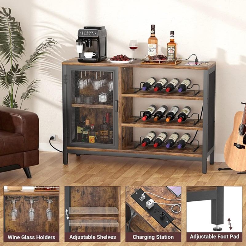 Wine Storage Cabinet With Power Outlets