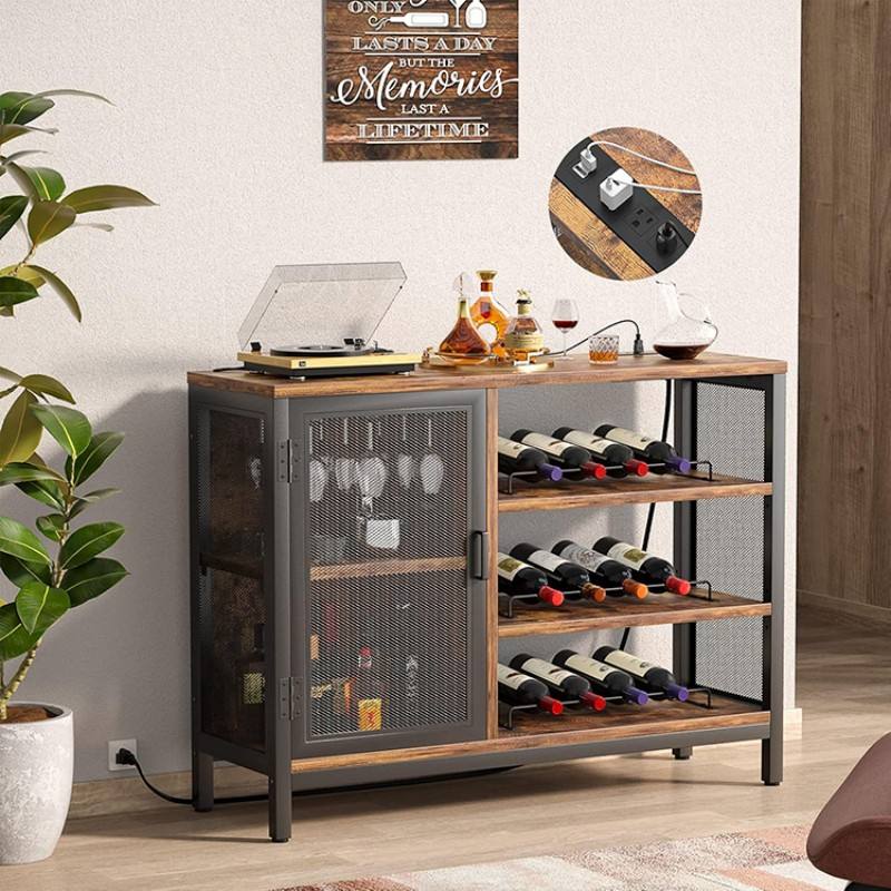 Wine Storage Cabinet With Power Outlets