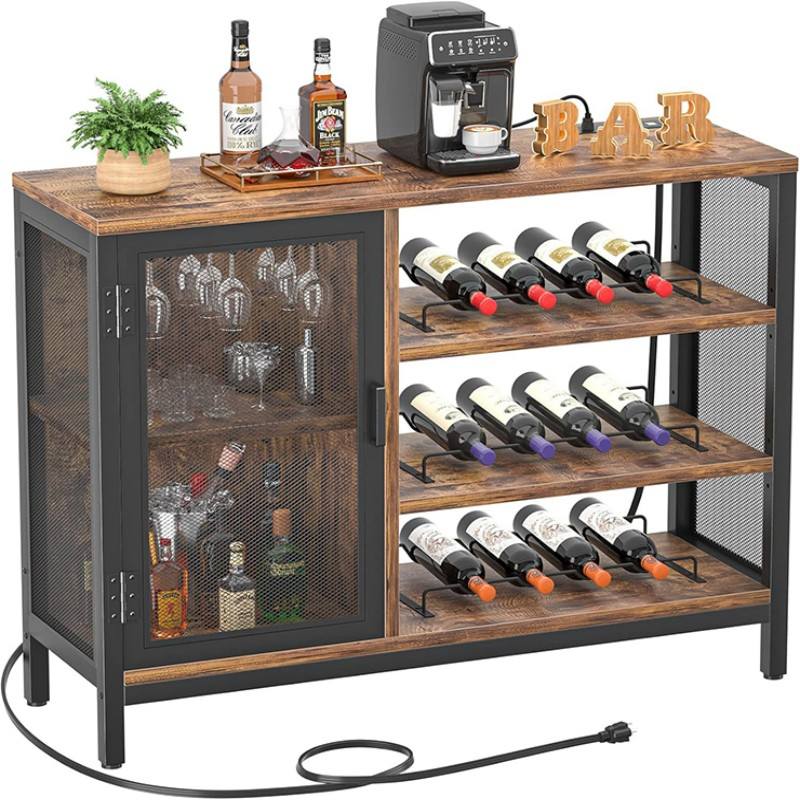 Wine Storage Cabinet With Power Outlets