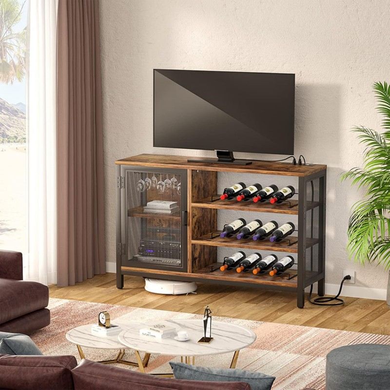 Wine Storage Cabinet With Power Outlets