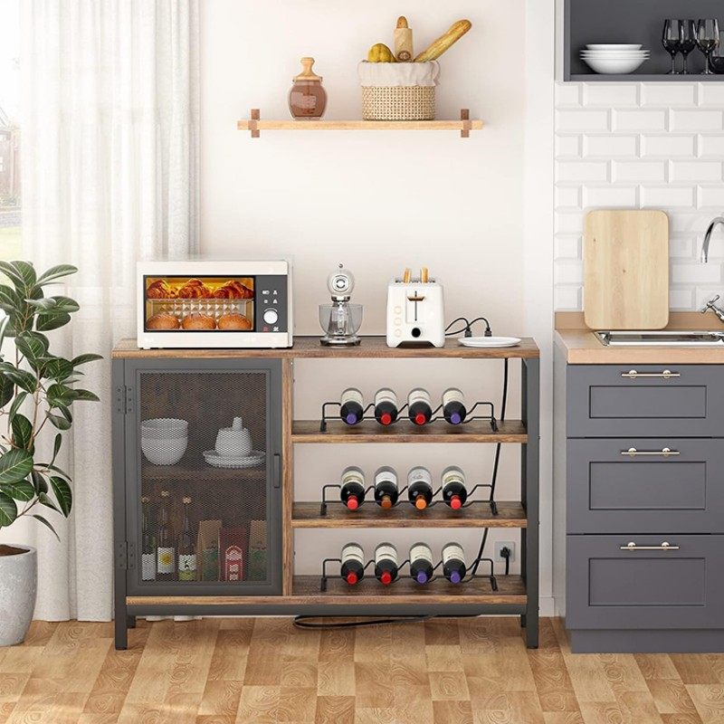 Wine Storage Cabinet With Power Outlets