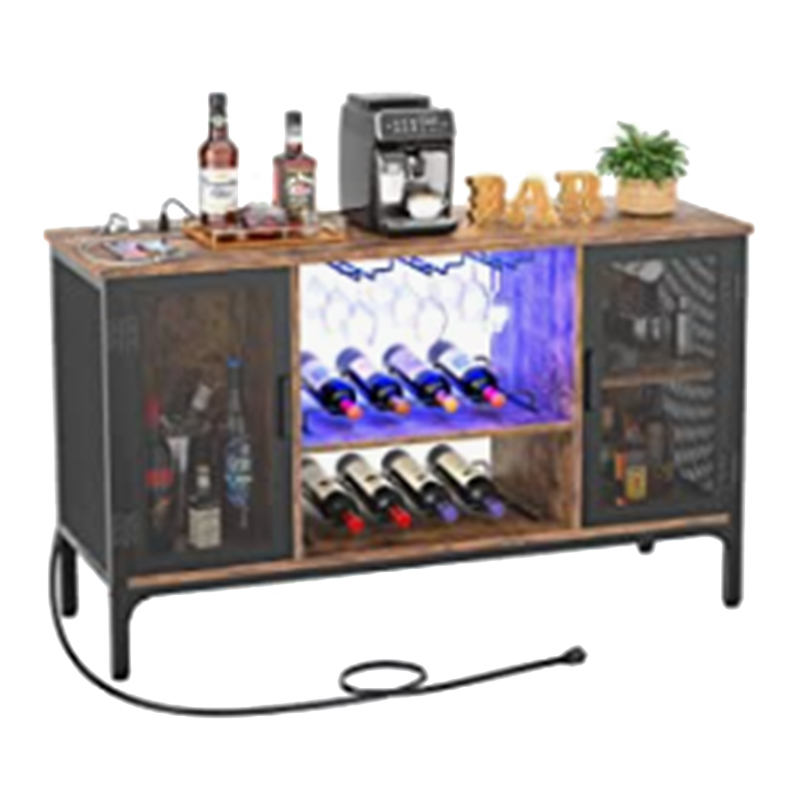 Bar Storage Cabinet with LED Light