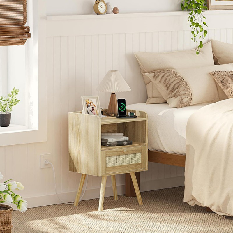 Wooden Side Table for Bedroom