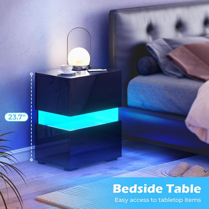 Bedroom Bedside Table With Light