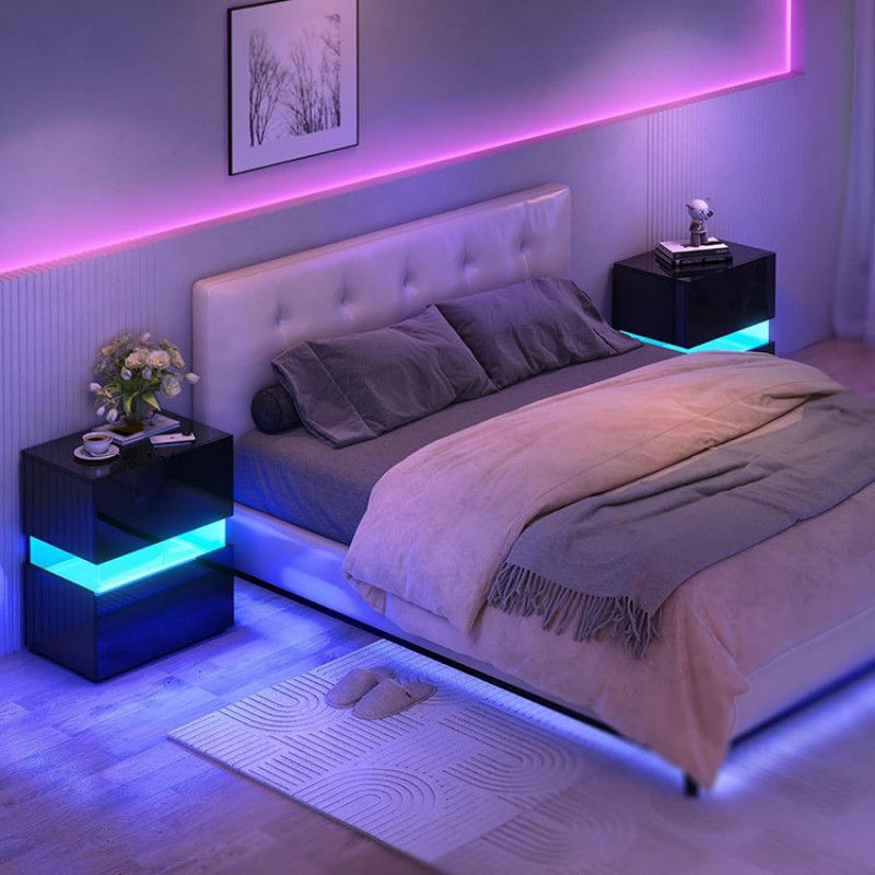 Bedroom Bedside Table With Light