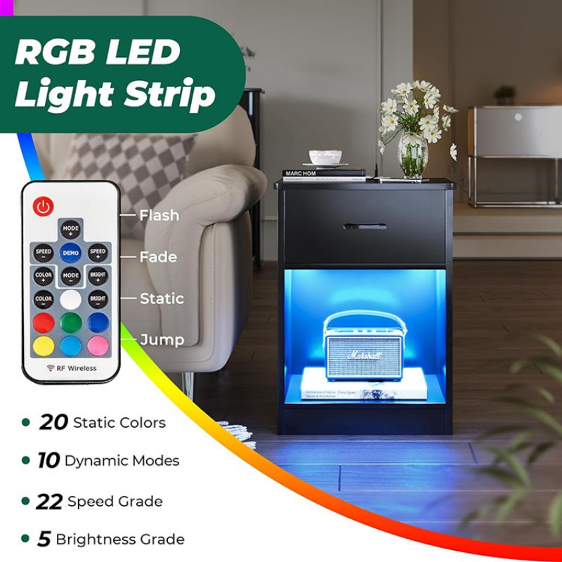 Led Light Nightstand