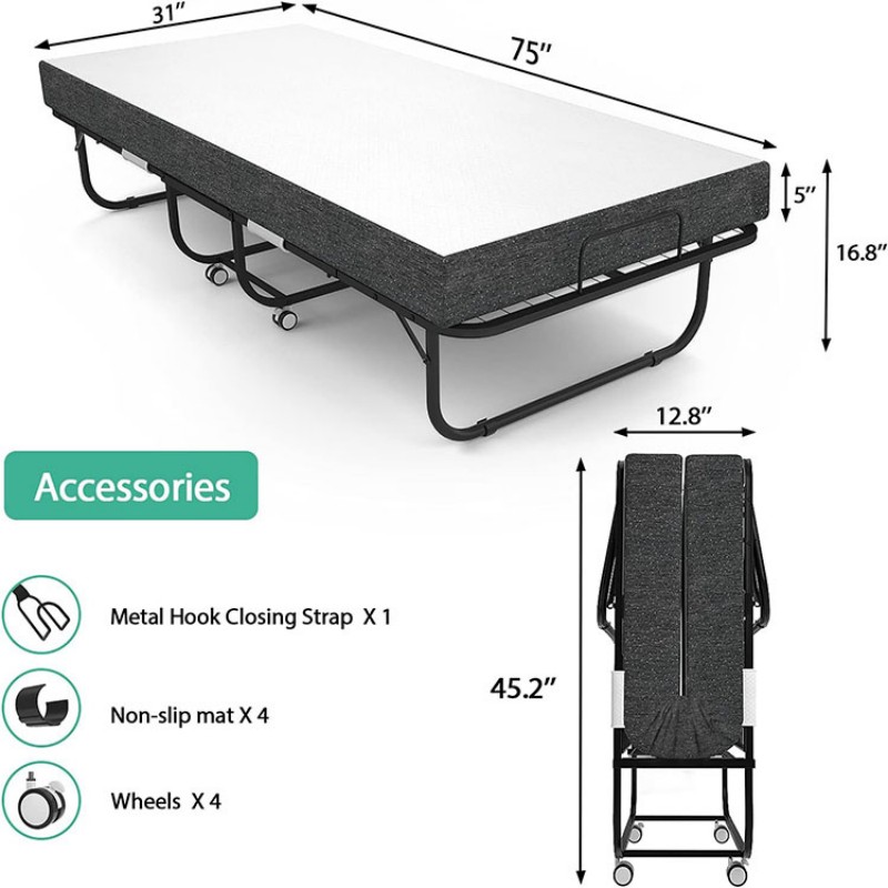 Foldable Single Bed