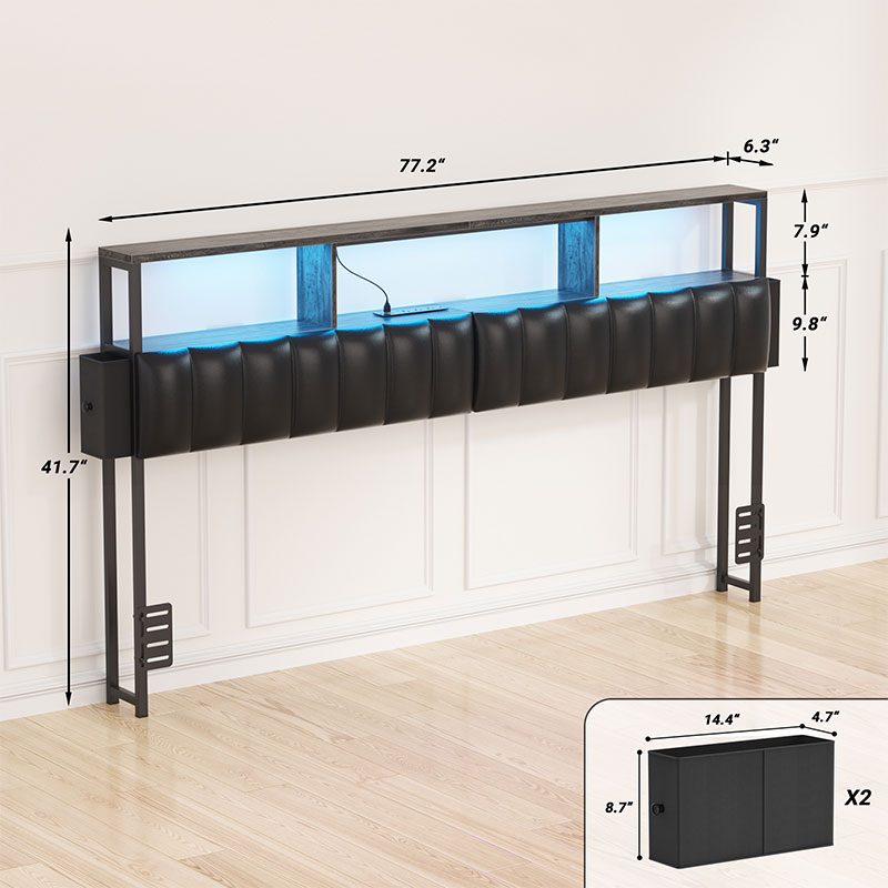 Full Size Headboard With Shelves