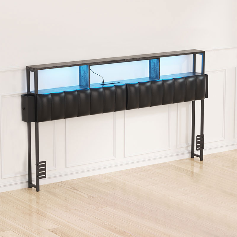 Full Size Headboard With Shelves