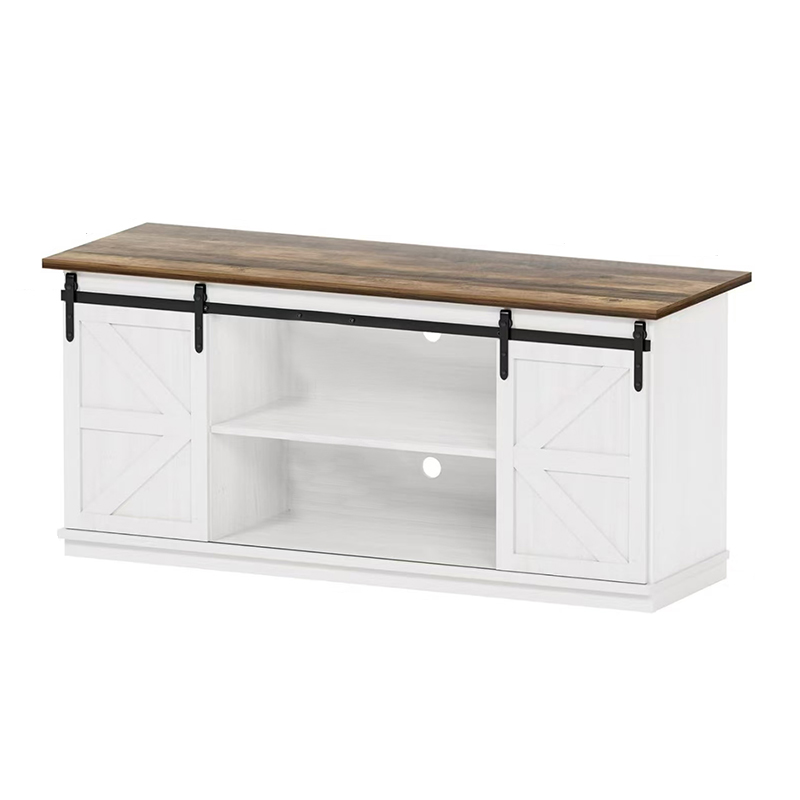 White Barn Door Storage Cabinet