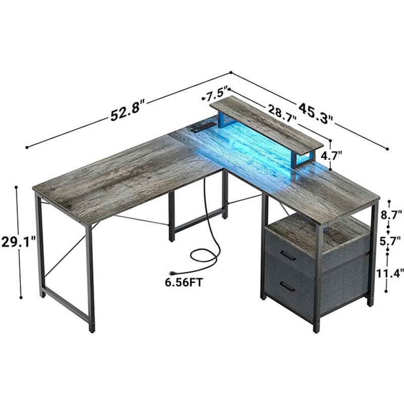 L Shaped Office Desk With Drawers